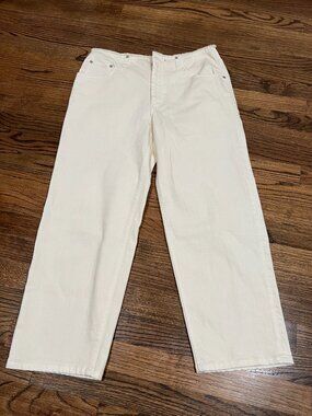 Tibi Womens Jeans Newman Cropped Size 26 Ivory
